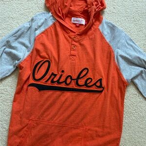 Mitchell & Ness Orange Hoodie with Gray Accents